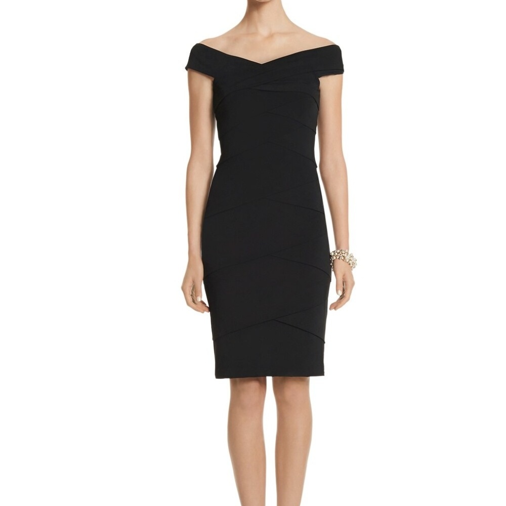 New WHBM Off Shoulder Instant Slimming Black Dress 2